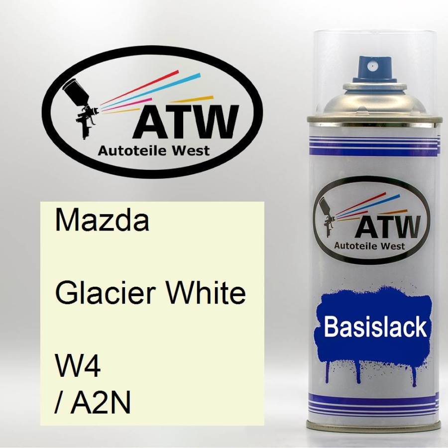 Mazda, Glacier White, W4 / A2N: 400ml Sprühdose, von ATW Autoteile West.